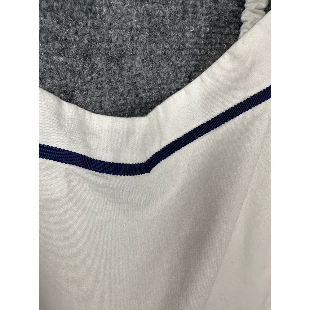 J.Crew Womens Navy Trim Tiered Midi Dress 14 Coastal Preppy White Sun Dress - Picture 10 of 15